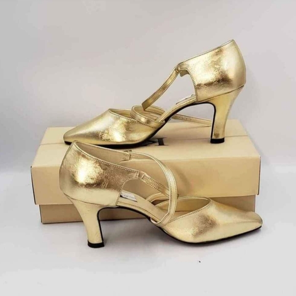 KF Ltd Gold Dance Shoes , Size 8M - Picture 4 of 6